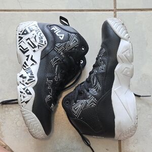 Kids Black and White High-Top Sneakers
